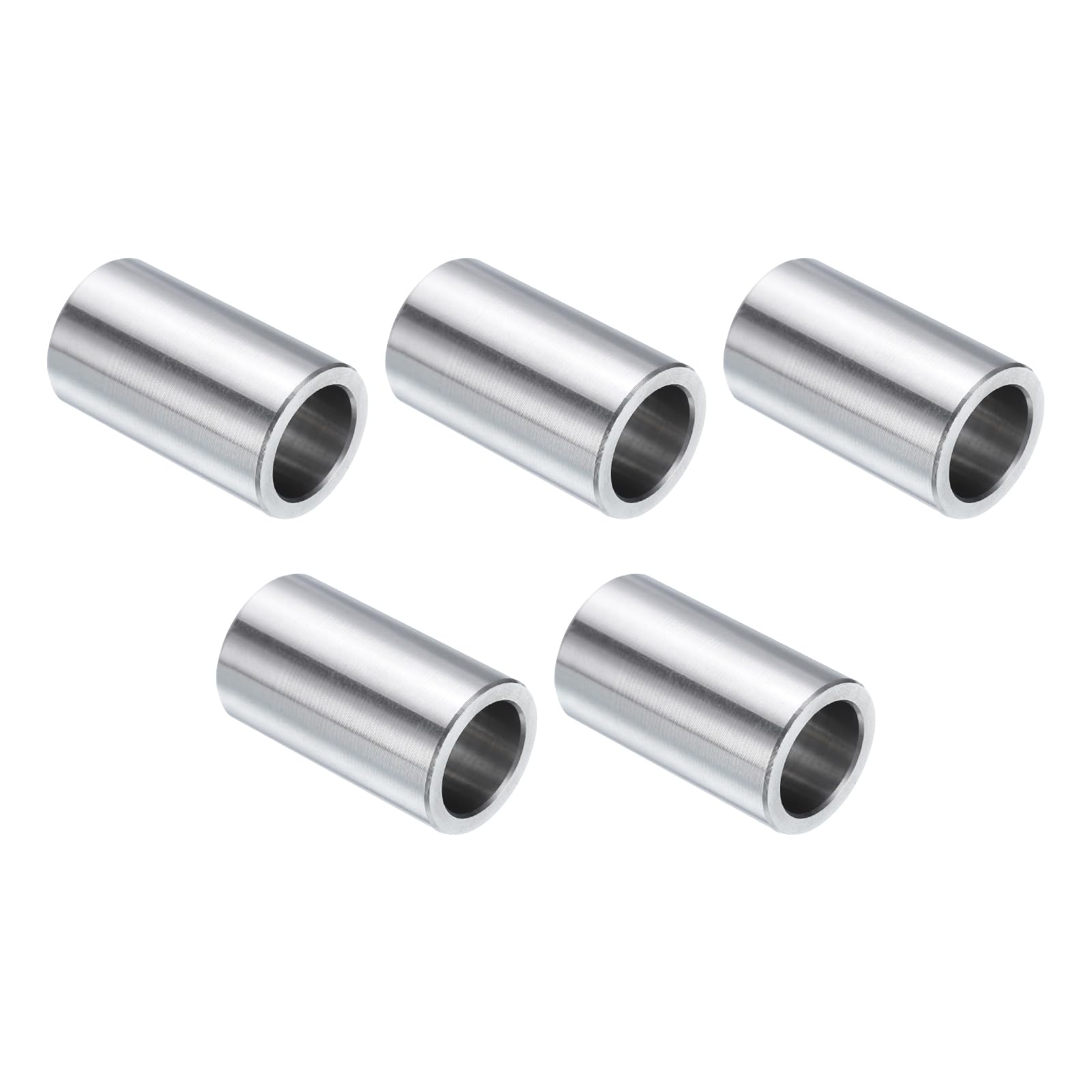 Photo 1 of uxcell 5pcs Stainless Steel Spacer 5/8" Bore x 7/8" OD x 1-1/2" Length Screw Standoff Bushing Plain Finish Round Metal Spacer for 5/8 Screws Bolts and Rods
