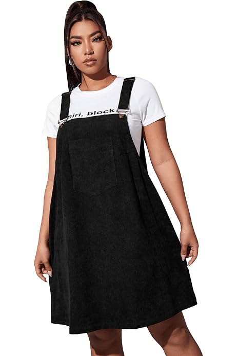 Romwe Women's Plus Size Pocket Front 