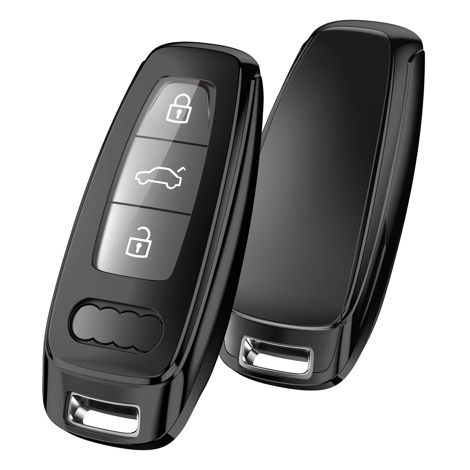 OATSBASF Key Case Suitable for Audi, Car Key Case for A6L A6 A7 A8 Q7 Q8 E-Tron 2019 2020, Silicone TPU Protective Case