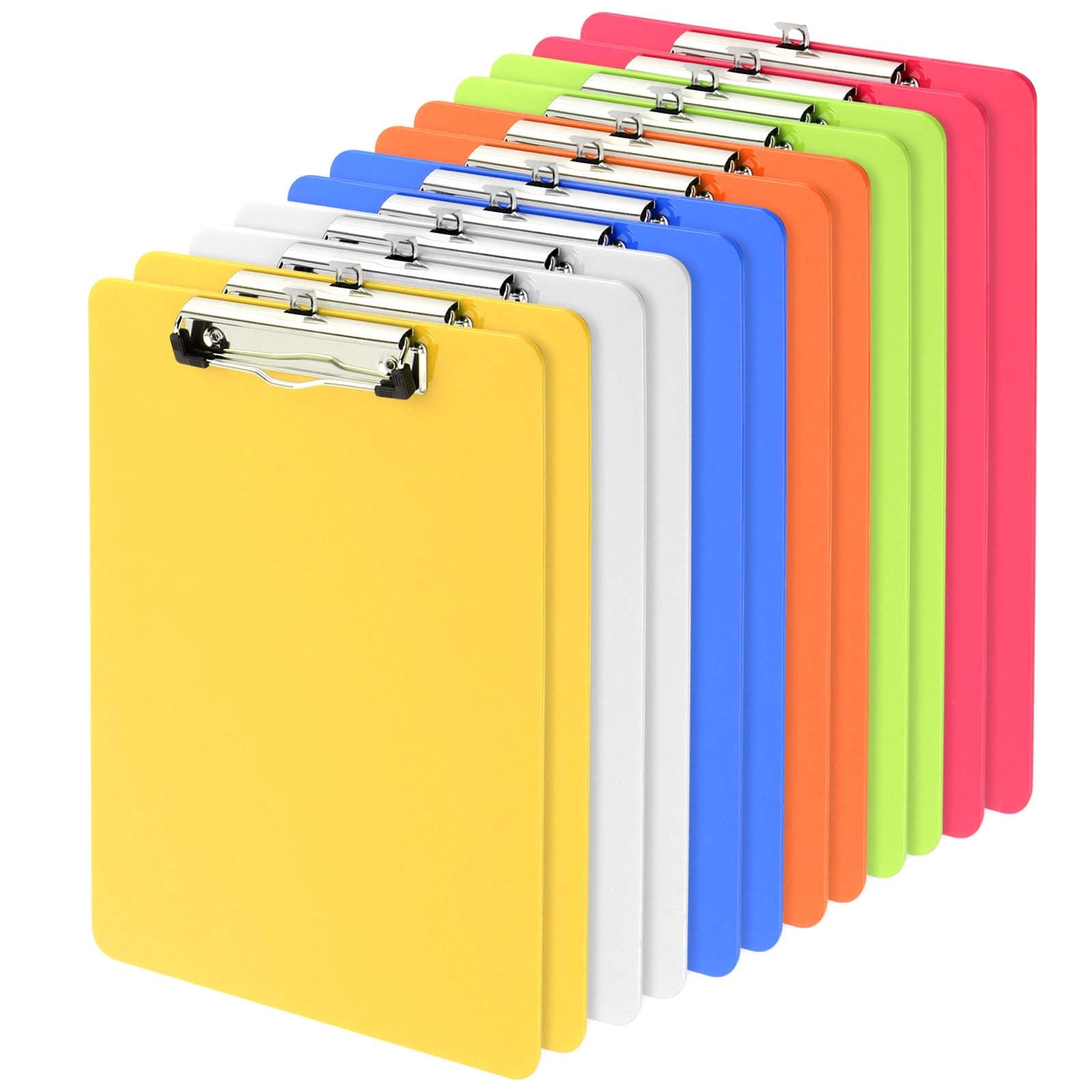 PINGEUI 12 PCS 6 Colors A4 Size Plastic Clipboard, Clip Boards with Hanging Hole Colourful Clipboard for Files and Documents — image 1
