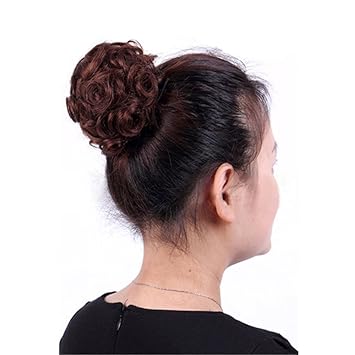 Amazon Com Remeehi Human Hair Clip On In Messy Hair Bun