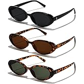 GFUIARA Oval Sunglasses for Women Men Fashion Small 90s Style Sun Glasses UV400