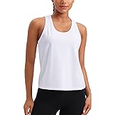 CRZ YOGA Pima Cotton Scoop Neck Tank Racerback Workout Tops for Women Soft Casual Basic Sleeveless Shirts