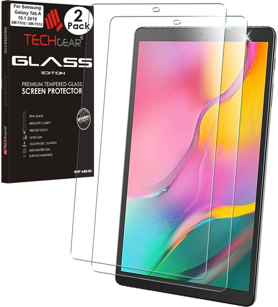 TECHGEAR [2 Pack GLASS Edition Screen Protector Compatible with Samsung Galaxy Tab A 10.1" 2019 (SM-T510 / SM-T515)