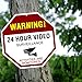 ATBAY Video Surveillance Sign Aluminum Waterproof Indoor Outdoor 24 Hours Security Alert Signs 12