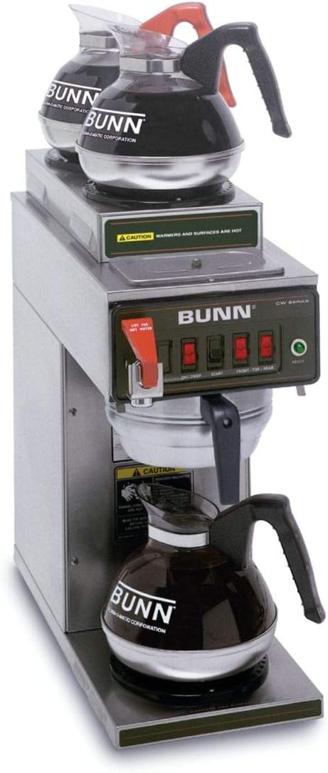 Amazon Com Bunn 12950 0217 Cwtf15 3 Automatic Coffee Brewer With 1 Lower 2 Upper Warmers Decanters Not Included 120v Kitchen Dining