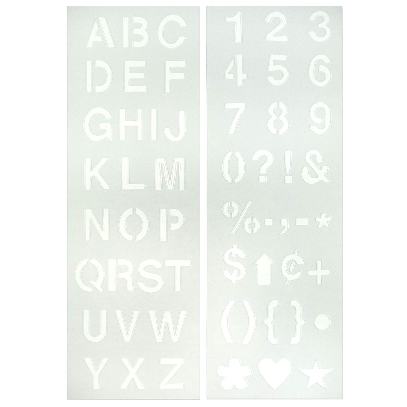 Cosco Stencil, Letters, Transparent Plastic, Helvetica, 1 Inch (098166)