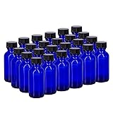 1 oz Cobalt Blue Glass Boston Round Bottles With