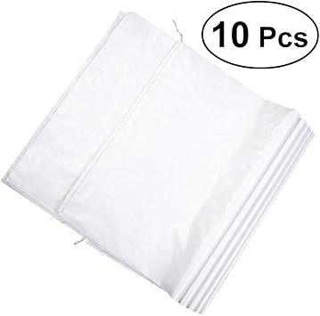 Yardwe 10 Stuck Sandsacke Leer Gewebt Weiss Tasche Gunny Sandsacke Kunststoff Schlangenbeutel Wasserdicht Staubdicht Fur Verpackung 35 X 57 Cm Amazon De Baumarkt