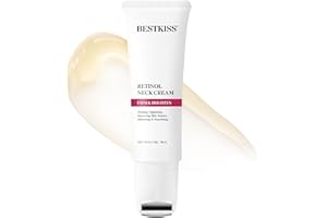 Bestkiss Neck Cream for Tightening and Firming: Anti Aging Anti Wrinkles Reduces Neck Lines Fine Lines with Roller Applicator - Retinol Niacinamide Hyaluronic Acid Cruelty Free Paraben Free 1.7 OZ/50g