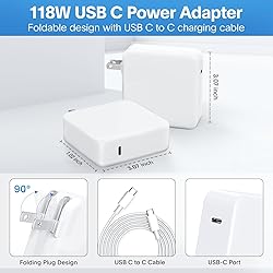 Mac Book Pro Charger - 118W USB C Charger Fast
