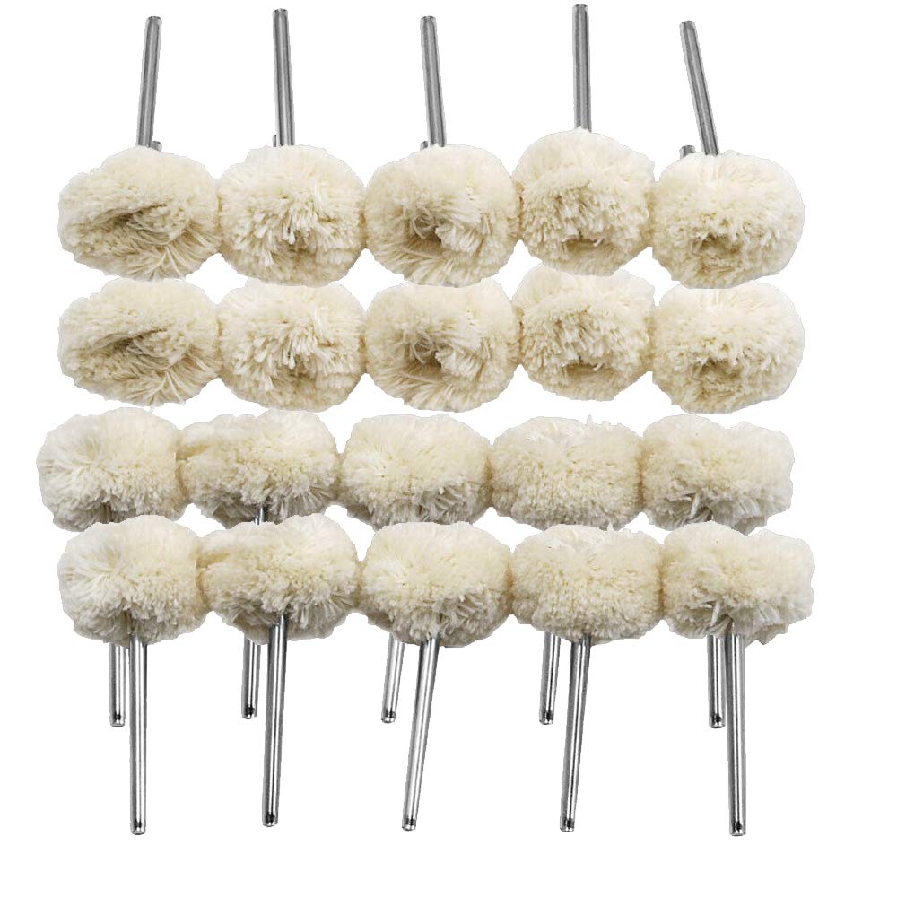 20 Pcs Wool Polishing Wheel Felt Wheel Polishing Buff Buffing Rotary Drill Polishing Bit Kit 25mm
