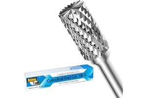 SB-5 Tungsten Carbide Burr Rotary File Cylinder Shape Double Cut with 1/4''Shank for Die Grinder Drill Bit