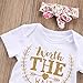 3PCS Newborn Infant Baby Girls Outfit Clothes Romper Jumpsuit Bodysuit + Pants + Headband Set