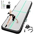 Inflatable Gymnastics Mat 10ft/13ft/16ft/20ft/ Air Tumbling Track Mats 4/8 inches Thick for Home Use/Training/Cheerleading/Yoga/Water with Pump