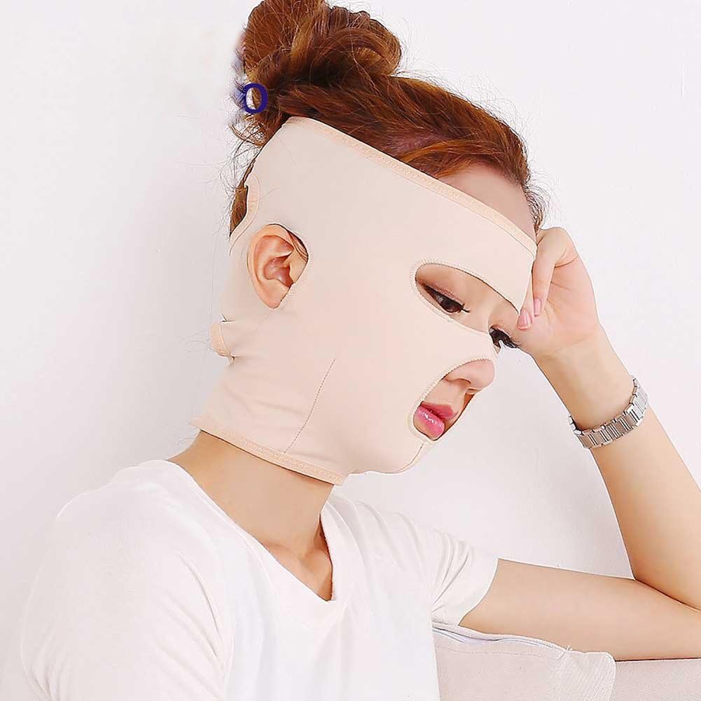 Full Face Lift Masks Health Care Slimming Facial Beauty Bandage Belt Cheek Chin Facial Slim Up Belt Anti Wrinkle Massage Face Mask size L