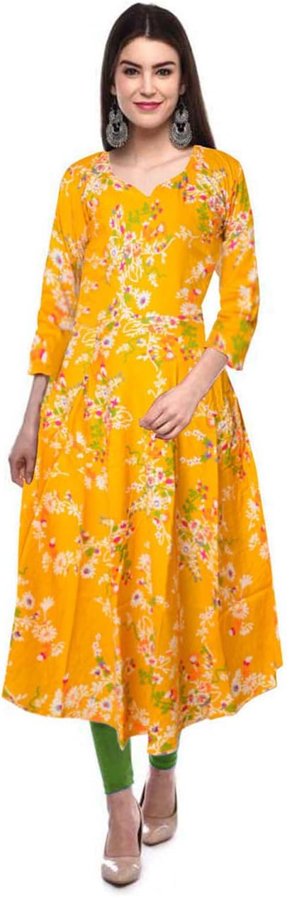 Trendy Fab Rayon Women's Latest Western Rayon Fit & Flare Maxi Dress/Gown for Women(Multicolour)