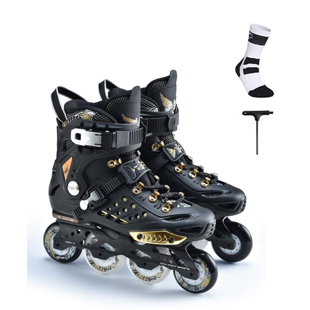 Yangxiaoyu ローラースケート ローラースケートの女の子スーツワンピースブラケット黒白成人向けティーンエイジャー B07qqkn2nh