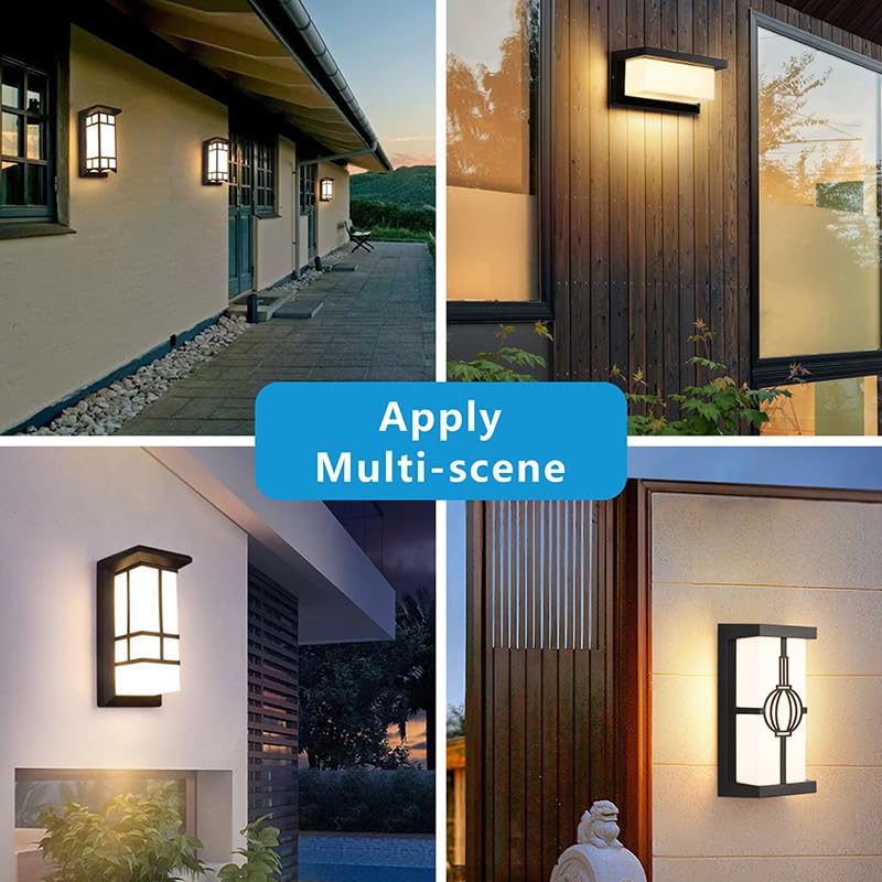 XZM Modern LED Outdoor Wall Light12W Warm white IP65 Aluminum Alloy Waterproof Porch Front Door Wall Lamp Garden Patio Balcony Exterior Decorative Wall Lighting