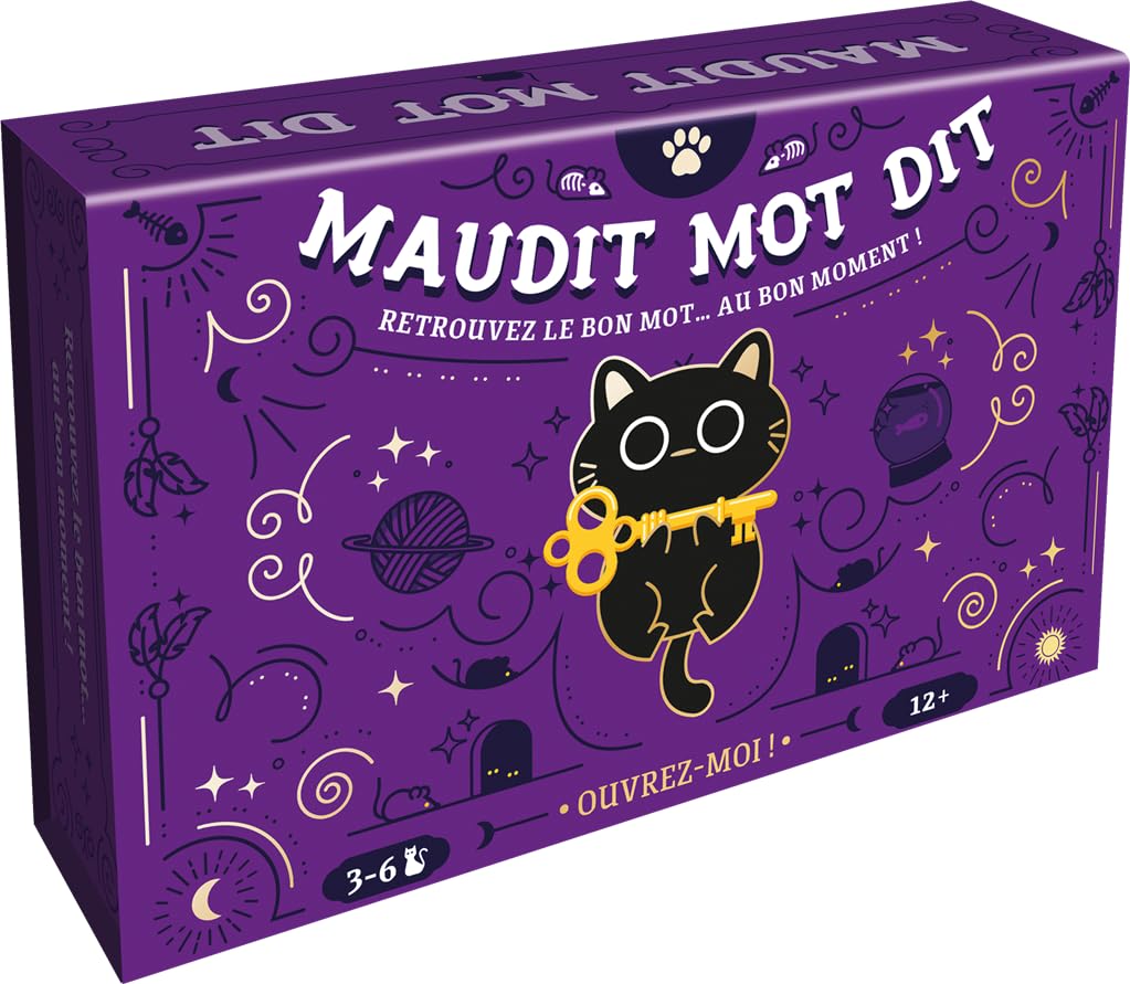 Asmodee - MAUDIT MOT DIT - Mood and Riddles Game - Board Game for Adults & Children from 12 years old - Laughs Guaranteed in the Evening - 3 to 6 players - 30 min - French Version