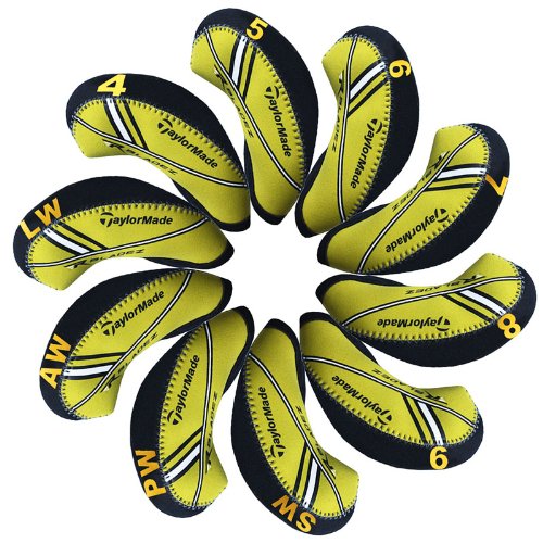 TaylorMade Rbladez Golf Iron Head Covers 10pcs/set Black/Yellow MT/T15