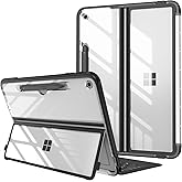 Fintie Hard Case for Microsoft Surface Pro 12 Inch 1st Edition (2025) - Shockproof Folio Rugged Cover with Clear Transparent Back Shell Compatible with Type Cover Keyboard (Clear)
