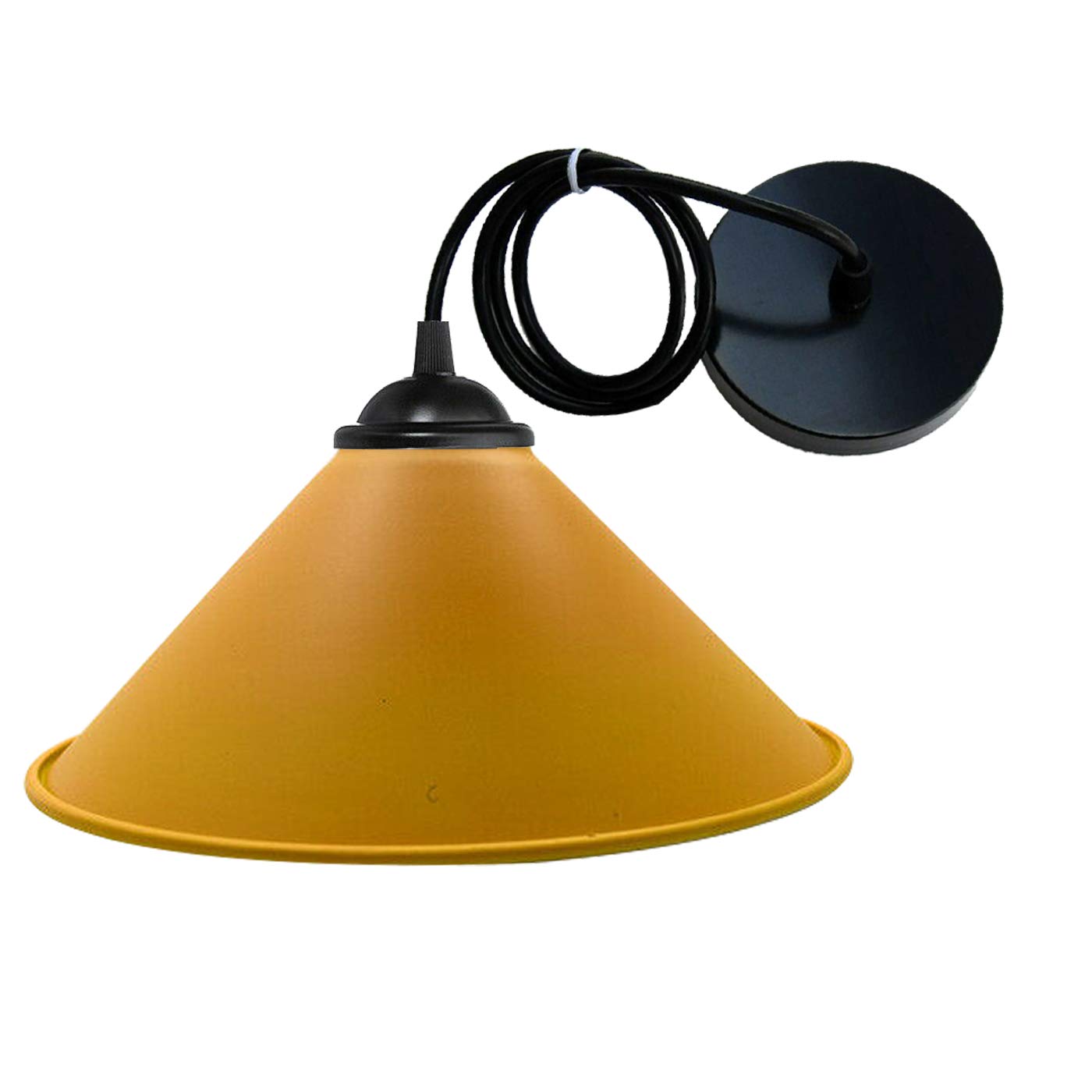 Vintage Ceiling Light Edison Flush Mounted E27 Ceiling Light Retro Pendant Light Shade Vintage Industrial Ceiling Lighting LED Restaurant Loft Lamp Shade Kitchen Coffee-Shop Chandelier (Yellow)