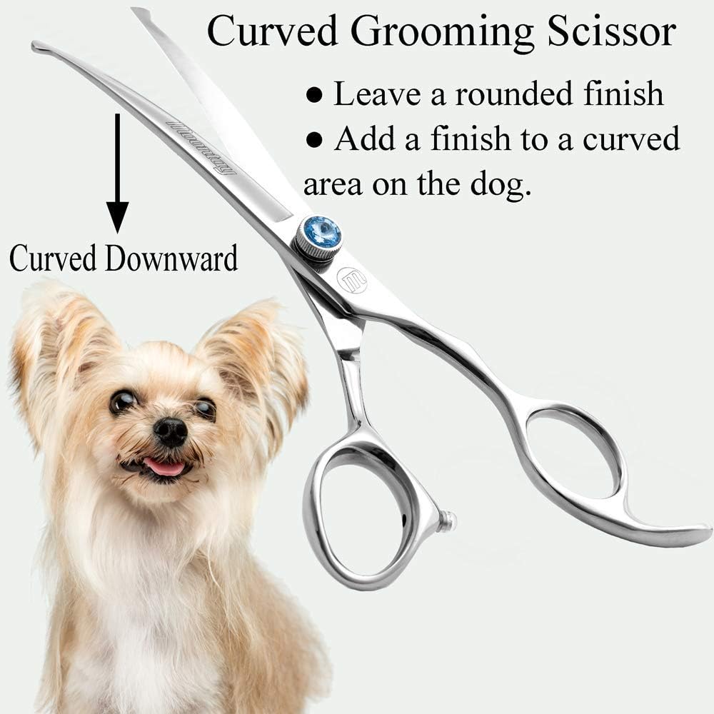 Dog Grooming Straight, Curved, Thinning/Blending/Chunking Scissors Kit, JP-440C Stainless Steel Pet Cat Hair Cutting/Trimming Shears - Image 3