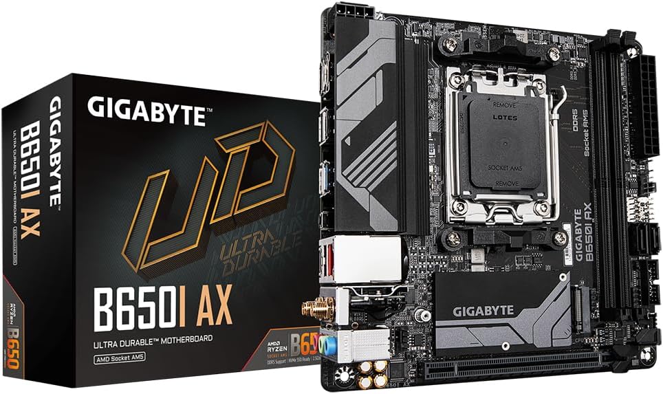 Gigabyte B650I AX Motherboard AM5 5+2+1 VRM Wi Fi 6E 2.5GbE PCIe 4.0 M.2