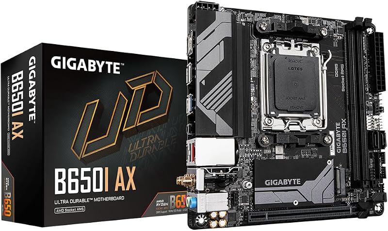 Gigabyte B650I AX Motherboard AM5 5+2+1 VRM Wi Fi 6E 2.5GbE PCIe 4.0 M.2