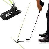 Asyxstar Golf Alignment Sticks Holder - Golf Sticks Alignment with Angle Plate Aid Golf Alignment Rods for Aiming, Putting, Full Swing Trainer, Posture Corrector Golf Training aid