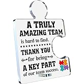 Staff Appreciation Gifts Team Gift, Thank You Gifts for Coworkers Colleagues Employees, Appreciation Gift a Truly Great Team Is Hard to Find Acrylic Puzzle Sign Office Decorations