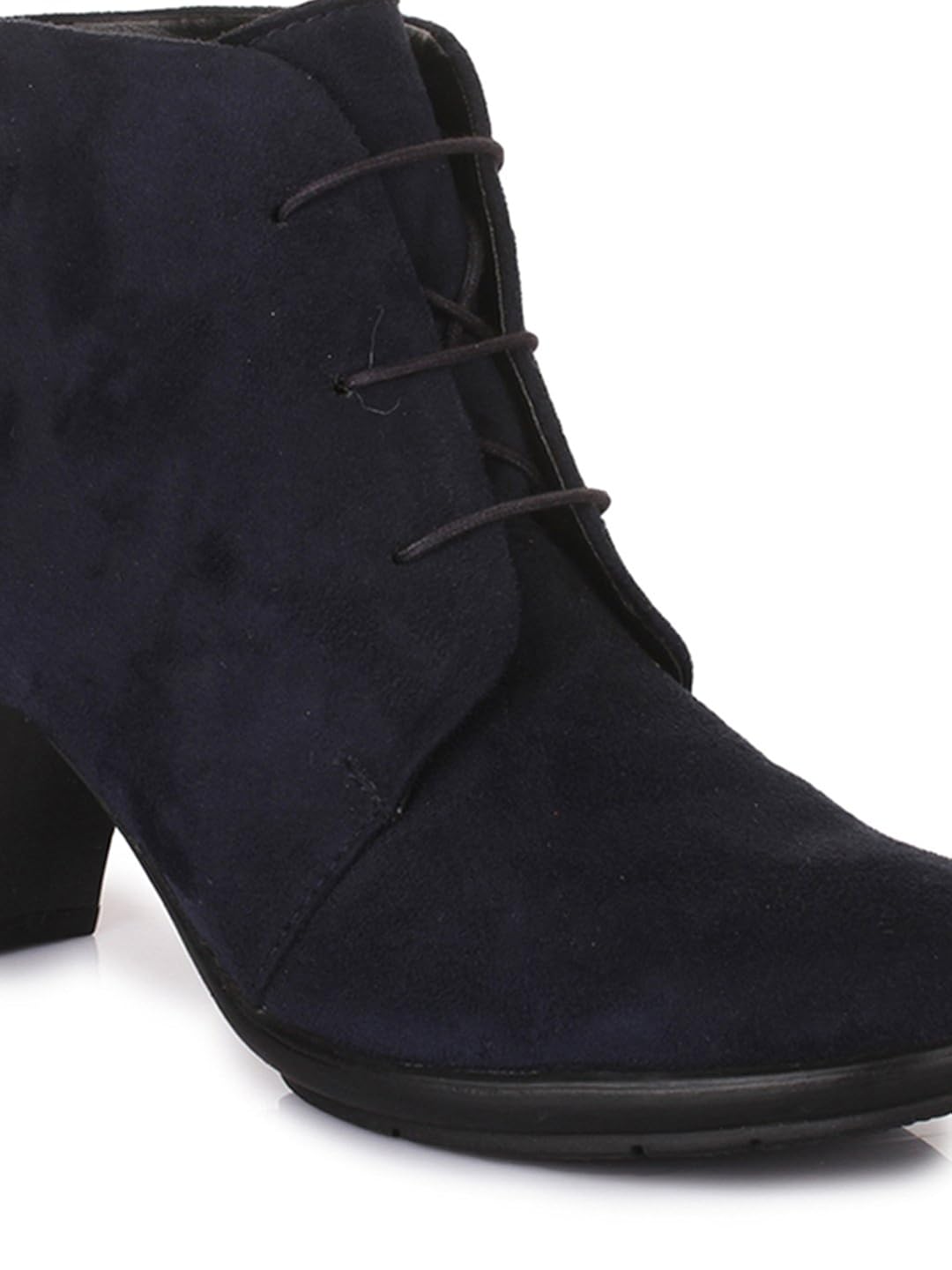 bruno manetti women (ay-102) navy blue suede leather heeled boots
