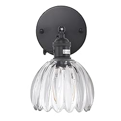 Shenmoyl Vintage Wall Sconce with Transparent Tulip