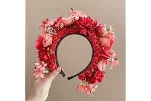 Flower Hair Band,Chinese Style Quanzhou Traditional Features Head-pinned Flower Headband Headdress Garland Crown Hair Hoop fo
