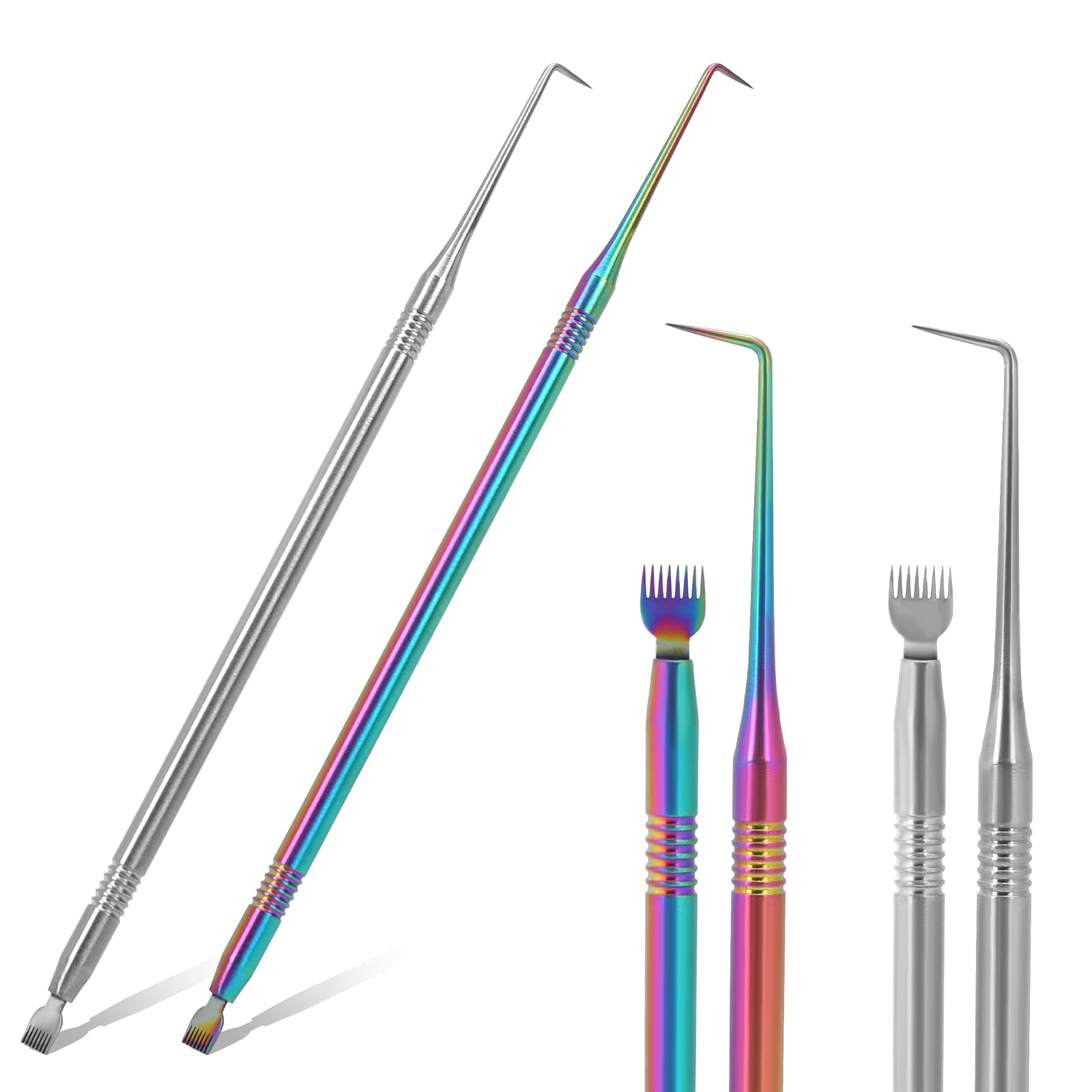 2 in 1 Lash Lift Tool, 2 Pieces Stainless Steel Lash Lift and Tint Kit Professional Lash Lift Supplies Metal Lash Lift Rods Eyelash Separator Tool with Separating Comb — image 1