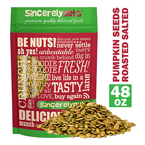 Sincerely Nuts Shelled Pepitas Pumpkin Seeds Salted (3 lb bag ) | Delicious Nutrient Dense Low Carb Snack | High in…
