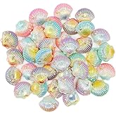 ZhangyiHot 20 Pcs colorful Resin Flat Back Shells Glitter Ocean Seashell Charms Pendants Flatback Buttons Cabochons Scrapbooking Embellishments for Decoration Phone Case Scrapbooking