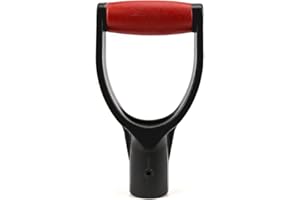 QWORK Plastic Spade Shovel with D Grip, 1-1/4" Polypropylene Shovel Handle for Digging and Raking