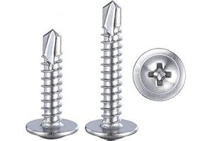 ZAMBASE（100pcs）Crosshead #8×1/2”for Sheet Metal Self-Tapping Screws 410 Stainless Steel Truss Head High-Strength Quick Tapping Screws (Silver #8x1/2")