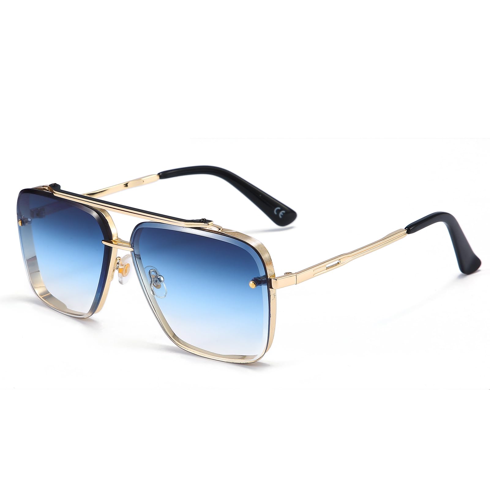 Square Aviator Sunglasses for Men and Women Fashion Metal  display picture 1
