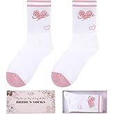 YeoKliin Bride Socks with Gift Box, Soft Cotton Bridal Socks for Bride to Be, Engagement, Weddings & Bridal Showers, for Bachelorette Party Favors and Bridesmaid Gifts