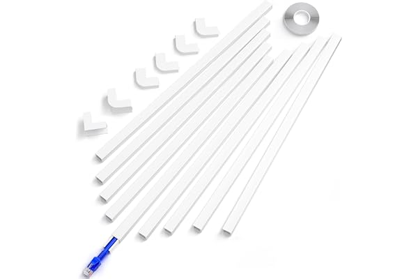 Delamu Cord Hider for Wall, 142in One-Cord Channel Hider, Paintable Wire Hider for Wall Mounted TV, Mini Size Cable Concealer