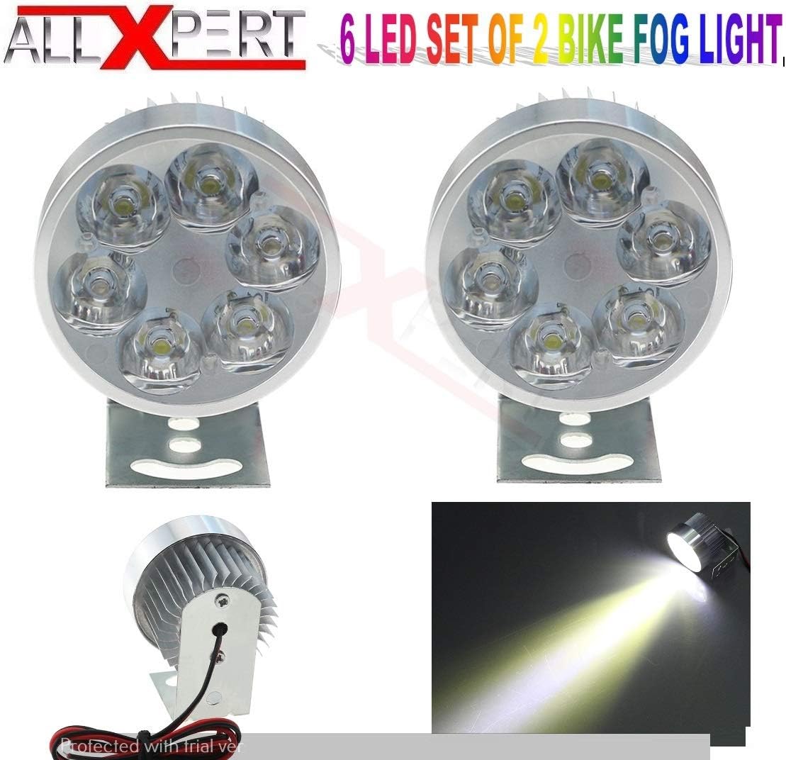 Allxpert Motorcycle Headlight Fog Light Led e-Bike Scooter ATV Motor Headlight Lamp Bulb DC 12-90V 6500K White 10W 800LM 2PCS