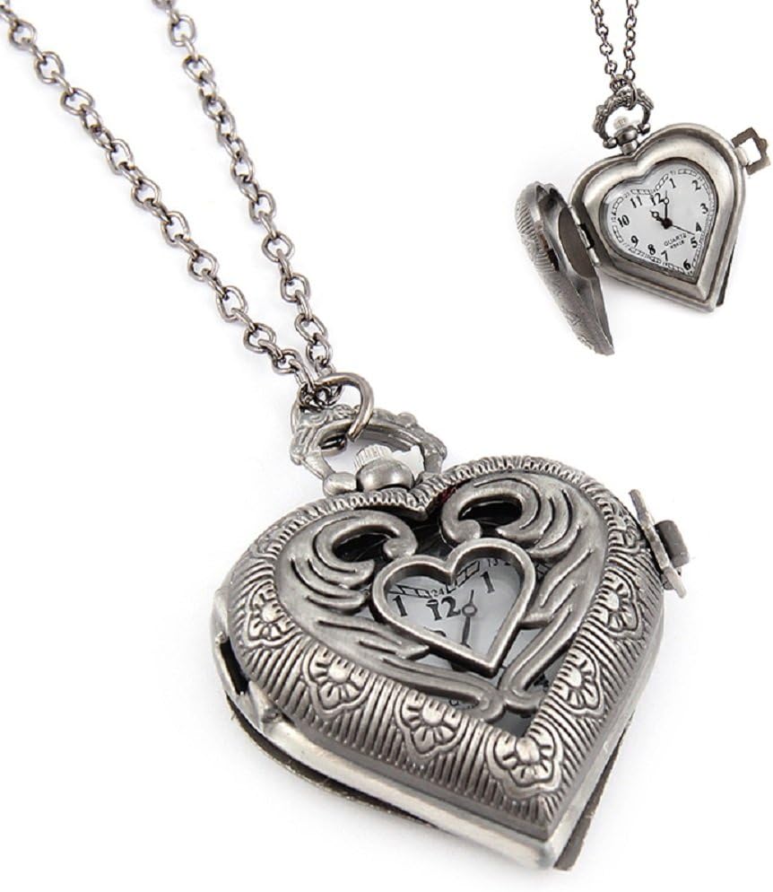 Fashion Jewelry Women's Novelty Heart Clock Necklace