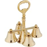 Brass Altar Bells, Hand Held Miniature Chimes for Wedding Events and Church Services, 4.5 by 5 Inches