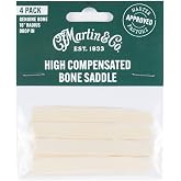 Martin High Compensated Bone Saddle &ndash; 4-Pack | Precision Saddles for Superior Intonation &amp; Sustain | Genuine Martin Parts