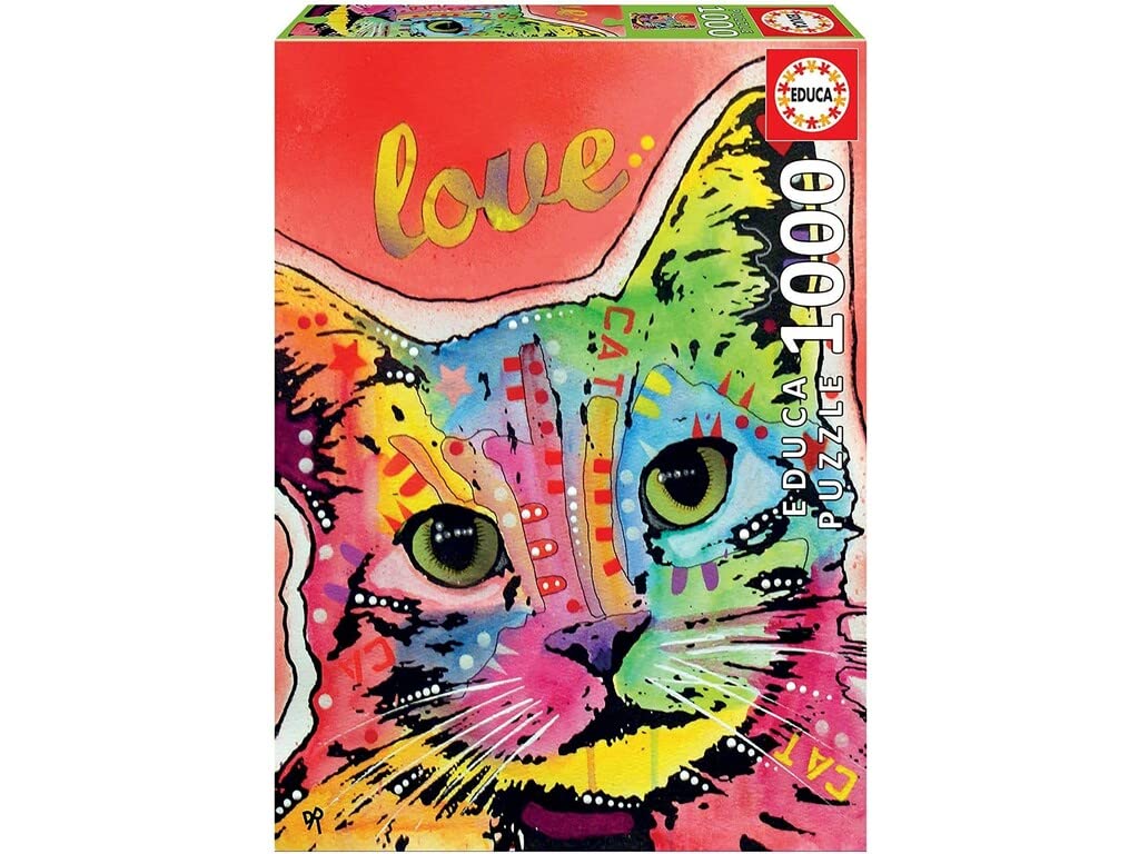 Educa 19257 1000 Tilt Cat Love, Dean Russo, Multicoloured