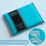Furlinic Shower Curtain 244x200 cm Teal Mould Proof Waterproof 16 Hooks view 7