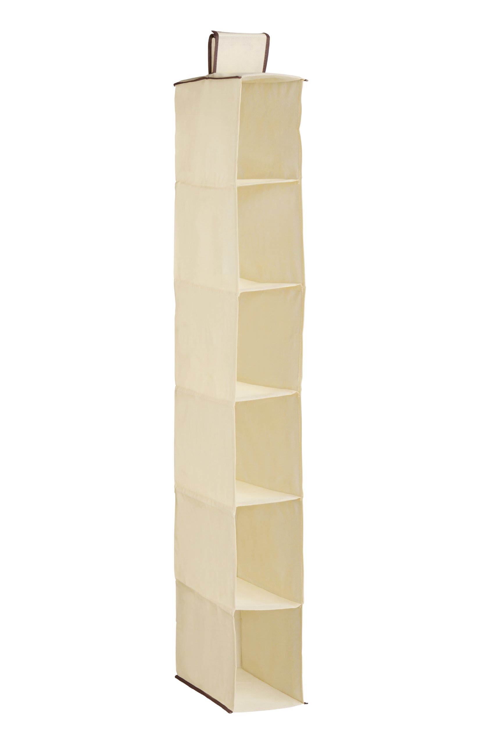 Premier Housewares 6 Section Hanging Shoe Organiser - Cream